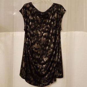 LANE BRYANT BLACK AND METALLIC TUNIC NWOT